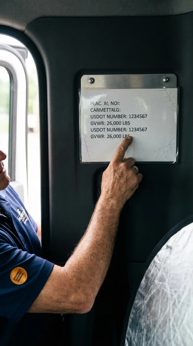 USDOT licensing placard verification in Watford City